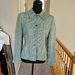 Rena Rowan Green and Cream Tailored Blazer